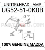 Mazda B2500 Pıckup Ön Far Sağ 1998-2001 (Oem No:  Ug52-51-0K0B)