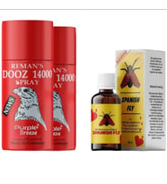 2 KUTU REMANS DOOZ 14000 ERKEK GECİKTİRİCİ SPREY + SPANİSH FLY BAYAN AZDIRICI ve UYARICO DAMLA