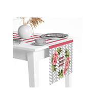 Amerikan Servis Dijital Baskılı Home Sweet Desen Renkli Masa Sunum Runner 40x145 (Çok Renkli)