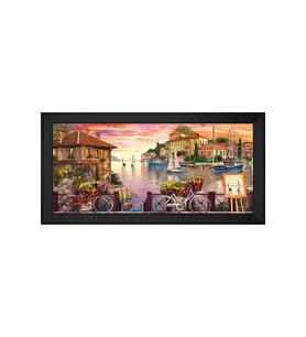 Manzara Temalı Kanvas Tablo 50 x 70 cm Siyah Çerçeve