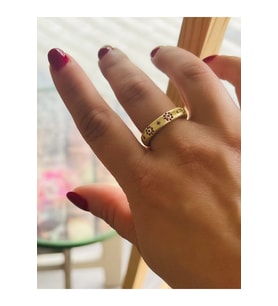 AYARLANABİLİR GOLD RENK PEMBE TAŞLI YÜZÜK ACR0120