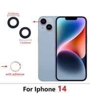 Tkgz İPhone 14 2Lİ Arka Kamera Camı Lens Yapışkanlı