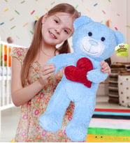 50 cm Kalpli Peluş Sevimli Patron Ayıcık (Mavi)
