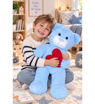 50 cm Kalpli Peluş Sevimli Patron Ayıcık (Mavi)