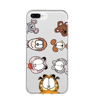 Iphone 7 Plus ve 8 Plus Uyumlu Garfield Tasarımlı Şeffaf Telefon Kılıfı
