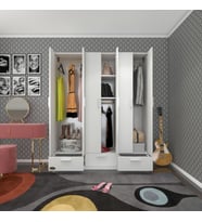 Kenzlife gardırop 6 kapılı 3 çekmeceli açelya150 byz kapaklı gardolap dolap (Karışık)
