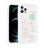Apple iPhone 11 Pro Kılıf Kabartma Figürlü Parlak Zore Toys Silikon Kapak (Beyaz)