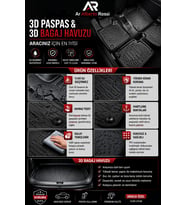 SKODA SUPER B 2015-2024 Araca Özel 3D Paspas + 3D Bagaj Havuzu