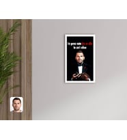 BK Gift Kişiye Özel Godfather Baba Karikatürlü Dekoratif Ahşap Beyaz Çerçeveli Tablo-4