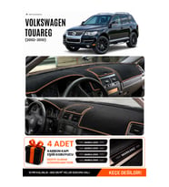 e-biz VOLKSWAGEN TOUAREG (2002-2010) Uyumlu Torpido Örtüsü, Torpido Kılıfı - Siyah-Kahverengi - VW025