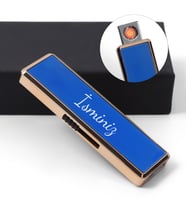 Kişiye Özel Elektronik Alevsiz USB Şarjlı Çakmak (Mavi)
