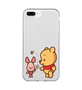 Iphone 7 Plus ve 8 Plus Uyumlu Pooh & Piglet Tasarımlı Şeffaf Telefon Kılıfı