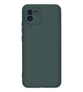 Galaxy A03 Kılıf Nano içi Kadife Silikon - Koyu Yeşil