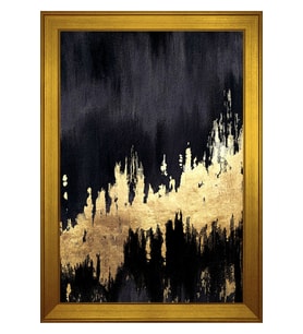 Soyut Şekiller Motifli Kanvas Tablo 80 x 110 cm Gold Çerçeve