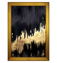 Soyut Şekiller Motifli Kanvas Tablo 80 x 110 cm Gold Çerçeve