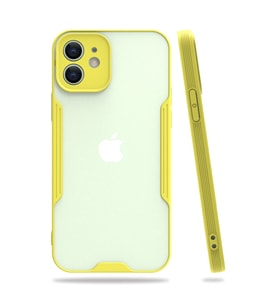 Apple İphone 12 Kılıf Platin Silikon - Sarı