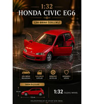 1:32 Ölçek Açılabilir Kapılı Honda Civic EG6 Kırmızı Diecast Oyuncak Araba 11.5 cm