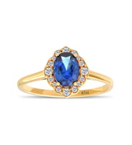 1.10 Karat Laboratuvar Pırlanta Safir Yüzük - HRD Sertifikalı
