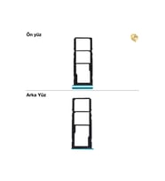 Samsung Galaxy A21 Sim İç Yuvası Çiftli ile Uyumlu Mavi Çiftli sim yuvası ikili sim tepsisi çiftli sim aparatı dual sim çekmecesi