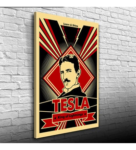 Siyah Kırmızı Tesla Posteri Kanvas Tablo 50 x 70