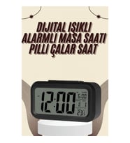 Mey İthalat® Dijital Masa Saati Termometreli Takvim Çalar Saat Led Ekran Pilli
