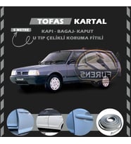 Tofaş Kartal Oto Araç Kapı Koruma Fitili 5metre Parlak Gri Renk