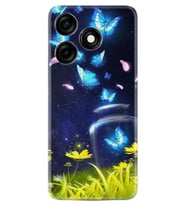 Spark 10C Kılıf Resimli Desenli Baskılı Silikon Flowers Fox 1309