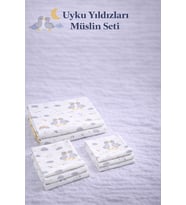 More Home % 100 Pamuk Müslin Örtü, Bebek Battaniyesi 5 Parça Set Gökkuşağı Ördekli Gri