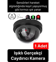 1 Ad. Caydırıcı Dome Güvenlik Kamerası Led Işıklı Hırsız Kovalayan Sensörlü Apartman Yazlık Maket Ev