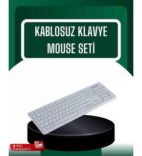 USB Alıcılı Kablosuz Klavye Mouse - Geniş Uyumluluk Sessiz Tuşlar