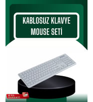 USB Alıcılı Kablosuz Klavye Mouse - Geniş Uyumluluk Sessiz Tuşlar