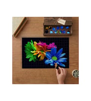 Renkli Çiçekler Tasarımı 240 parça Ahşap Puzzle Ahşap Kutuda MP04957