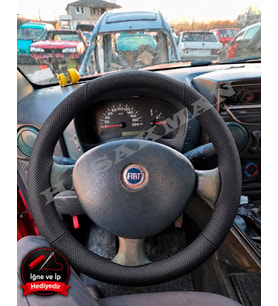 Fiat Marea Dikme Direksiyon Kılıfı Premium Komple Delikli Deri Siyah Dikiş 2002-2007
