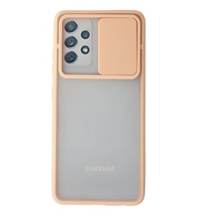 Pilelistore   Samsung Galaxy A52 Kılıf Palm Buzlu Kamera Sürgülü Silikon - Pembe