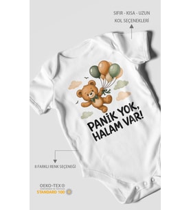 Panik yok, halam var! Kısa Kollu Bebek Body %100 Pamuk