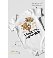 Panik yok, halam var! Kısa Kollu Bebek Body %100 Pamuk