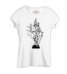 Simge - Adalet Beyaz Kadın Tshirt