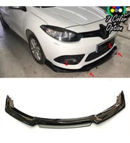 Renault Fluence Gri Renkli Şeritli Dilli Ön Lip 4 Prç Parlak Siyah ABS 2009 - 2016
