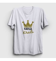 Presmono Unisex Beyaz Backgammon King Tavla Kralı Oyun V3 T-Shirt 416812tt (Beyaz)