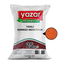 Yazar Yerli Kırmızı Mercimek 25 Kg.
