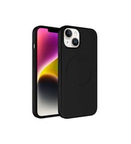 Apple iPhone 14 Uyumlu Kılıf M-safe Wireless Şarj Özellikli Pastel Renk Silikon Zore Plas Kapak (Siyah)