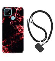 Realme C11 C21 C21Y C25Y C11 2021 Kılıf Boyun Askılı Silikon Red Smoke 1745
