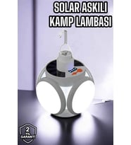 Güneş Enerjili Solar Aydınlatma Kamp Çadır Lambası Şarjlı Ampül Led Şarjlı El Feneri Işıldak