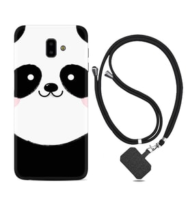 Samsung J6 Plus J7 Prime J7 Pro M20 Kılıf Boyun Askılı Silikon Sevimli Panda 1794