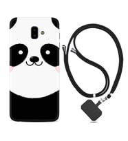 Samsung J6 Plus J7 Prime J7 Pro M20 Kılıf Boyun Askılı Silikon Sevimli Panda 1794