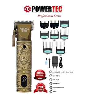 Powertec TR-8500 Profesyonel Type-C Şarjlı Saç Sakal Tıraş Makinesi