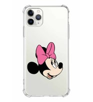 Apple iPhone 11 ProMax Uyumlu Köşe Korumalı Antişok  Kapak Minnie Mouse Tasarımlı Şeffaf  Kılıf