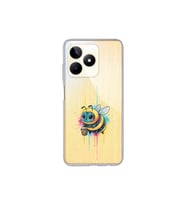 Realme C53 ile uyumlu Splash arı tasarımlı şeffaf silikon kılıf