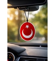 Kırmızı Beyaz Ayyıldız Dikiz Aynası Süsü – Milli Ruhunuzu Aracınıza Taşıyın - Çift Yönlü 3D Baskı