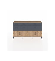 Arges Konsol Tek Raflı 6 Çekmeceli 4 Kapaklı 176x30x99 Çam-Çam/Antrasit